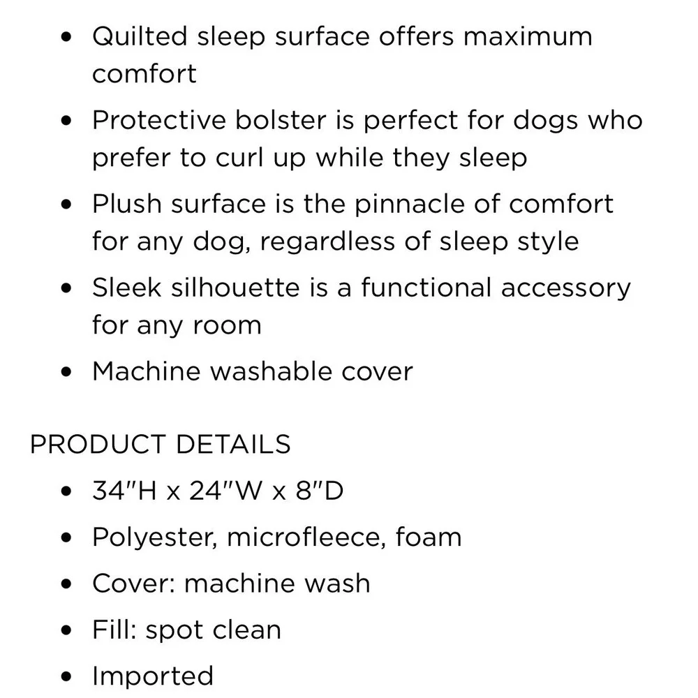 Serta® Ortho Foam Quilted Couch Pet Bed Tan 34 X 24 X 8 Plush Washable